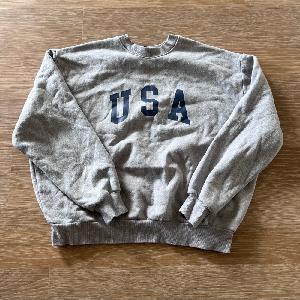 Wild fable grey and blue USA printed Crewneck sweatshirt